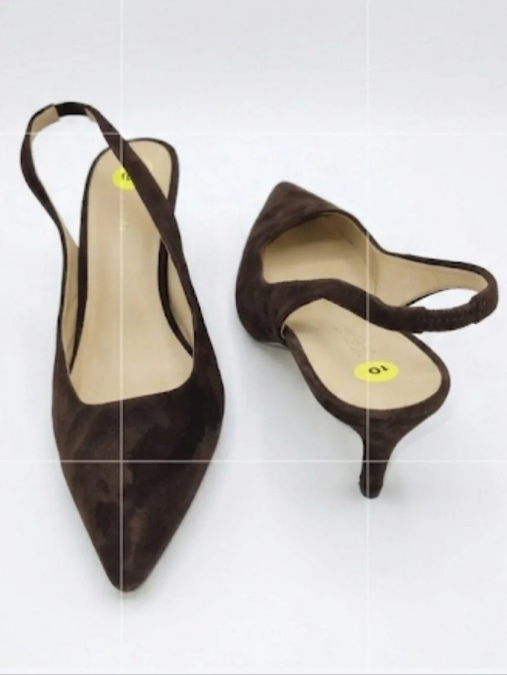 Banana Republic Black Suede Pointed Toe Slingback Heels